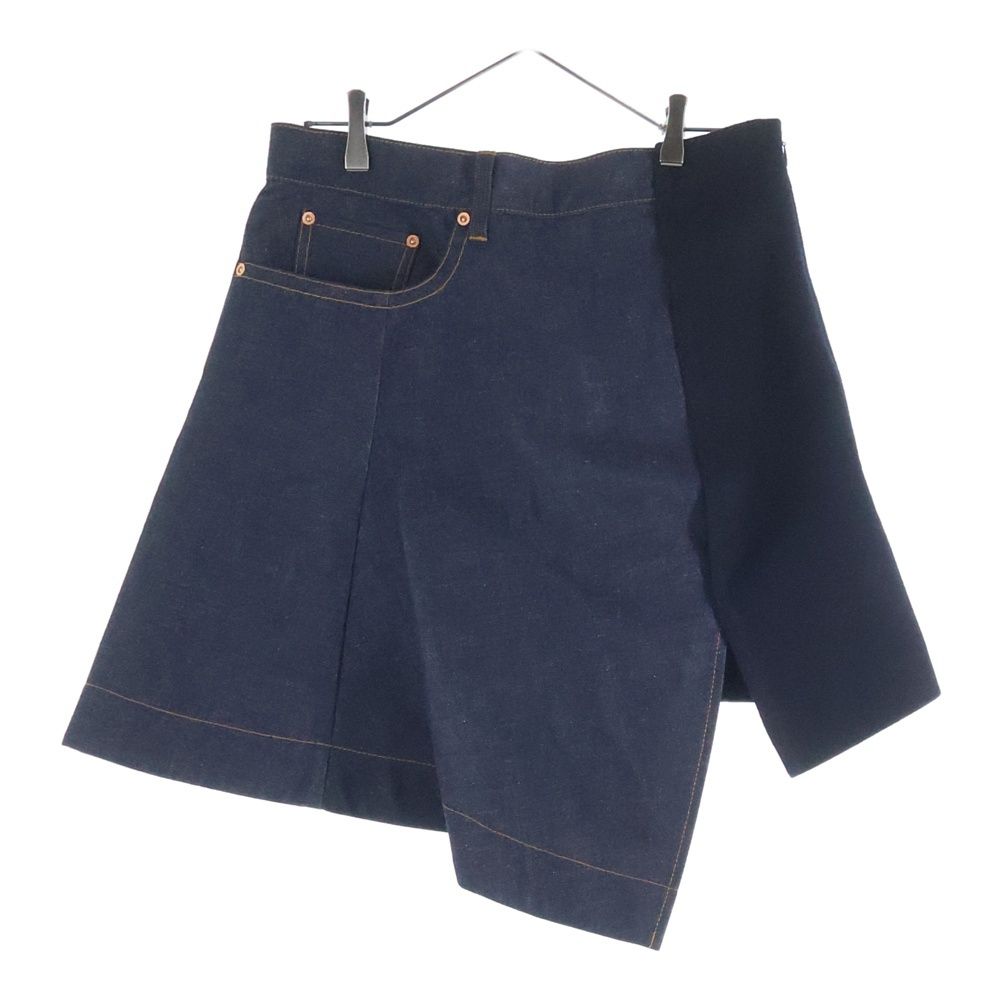 Sacai (サカイ) 24SS アシンメトリー メルトンウール切り替え デニム