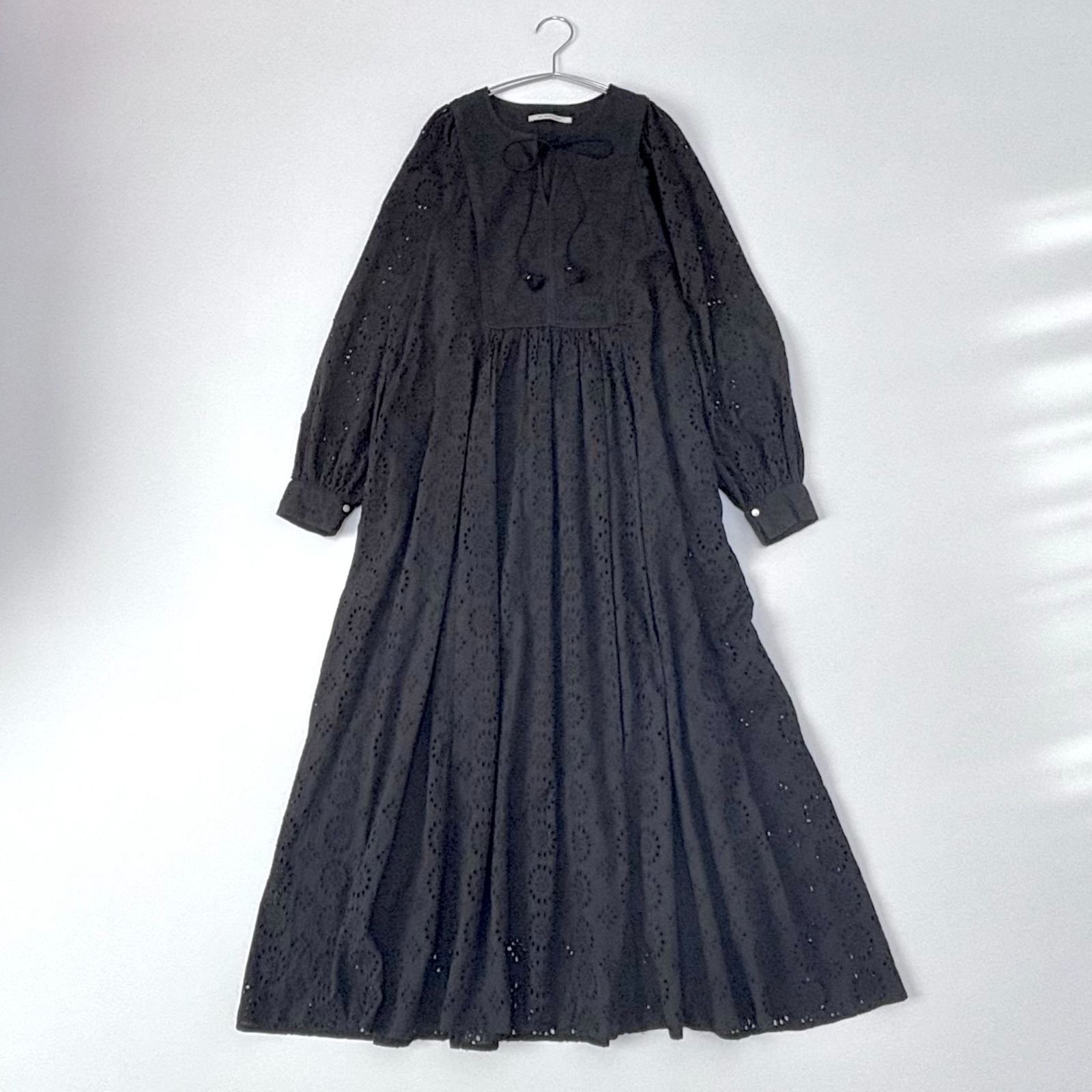 ne Quittez pas ヌキテパ 刺繍 ロングワンピース コットンボイル エン