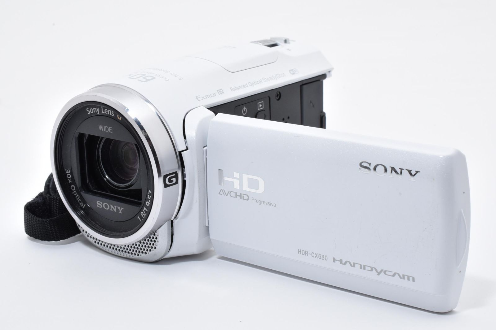 綺麗な展示品☆SONY HDR-CX680 ホワイト☆安心の1年保証付 レンタル] ソニー ビデオカメラ HDR-CX680(ホワイト) ＆ 自立脚付き一