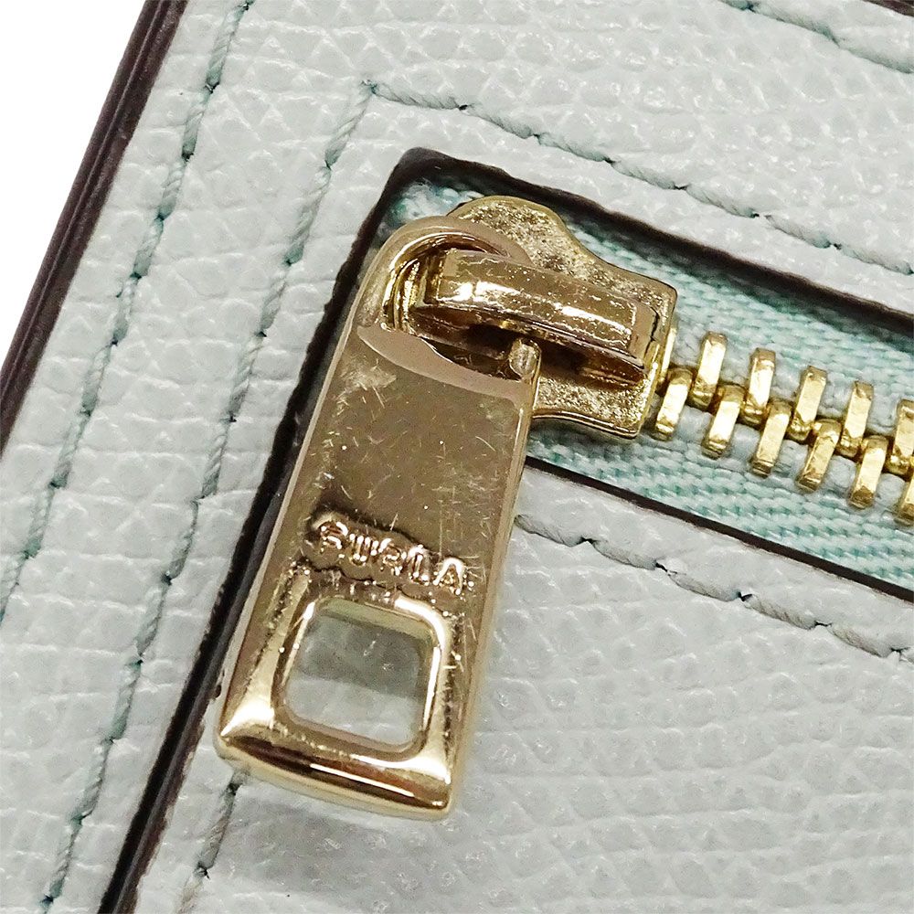 フルラ Furla 財布 レディース ブランド 二つ折り財布 レザー ミントブルー コンパクトウォレット ミニ財布 小さめ 可愛い おしゃれ 【中古】 フルラ FURLA 財布 二つ折り財布 折りたたみ財布 小銭入れ付き WP00314