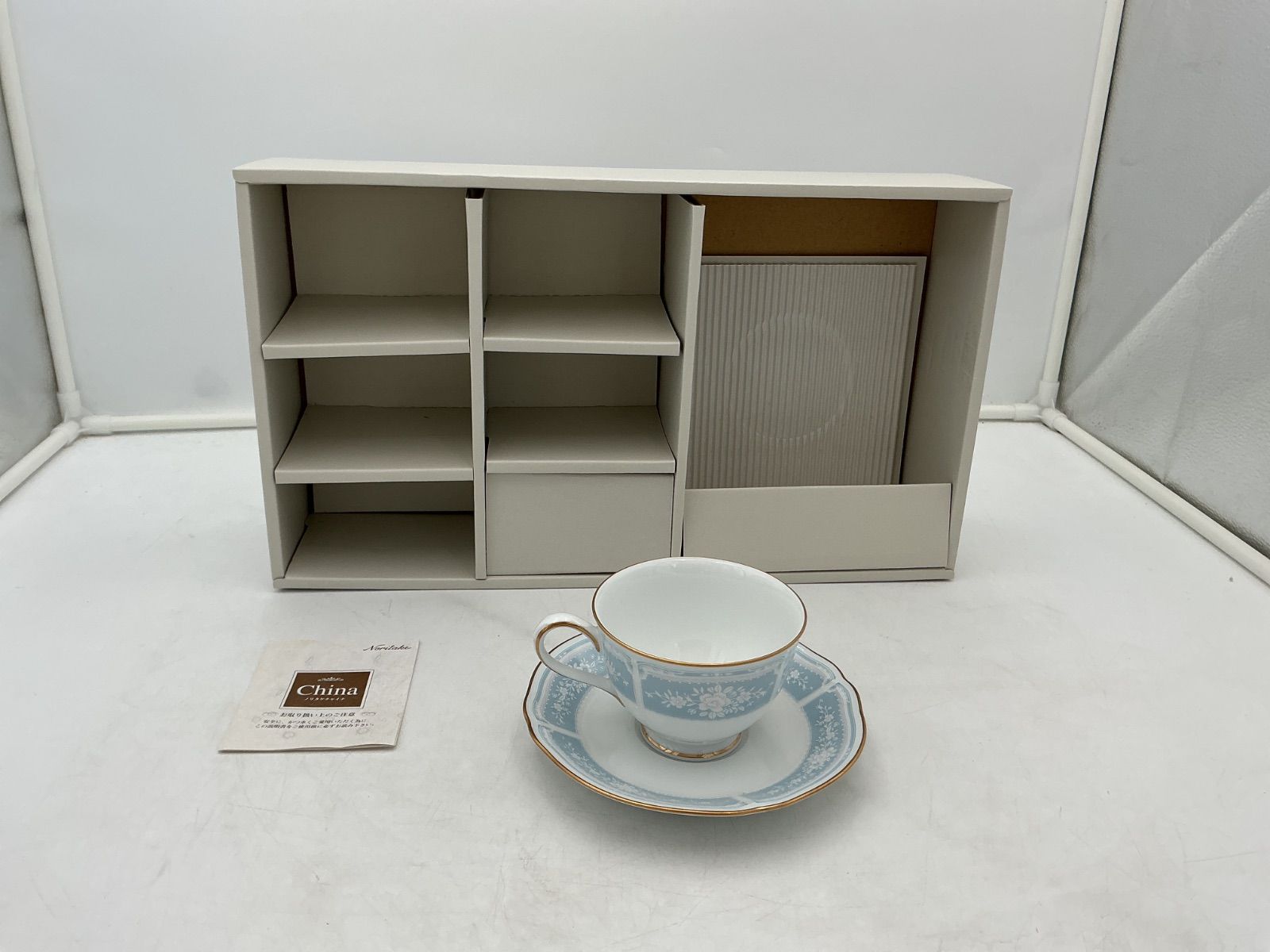 Noritake ノリタケ ティーカップ＆ソーサー 5客セット ブルー 金縁