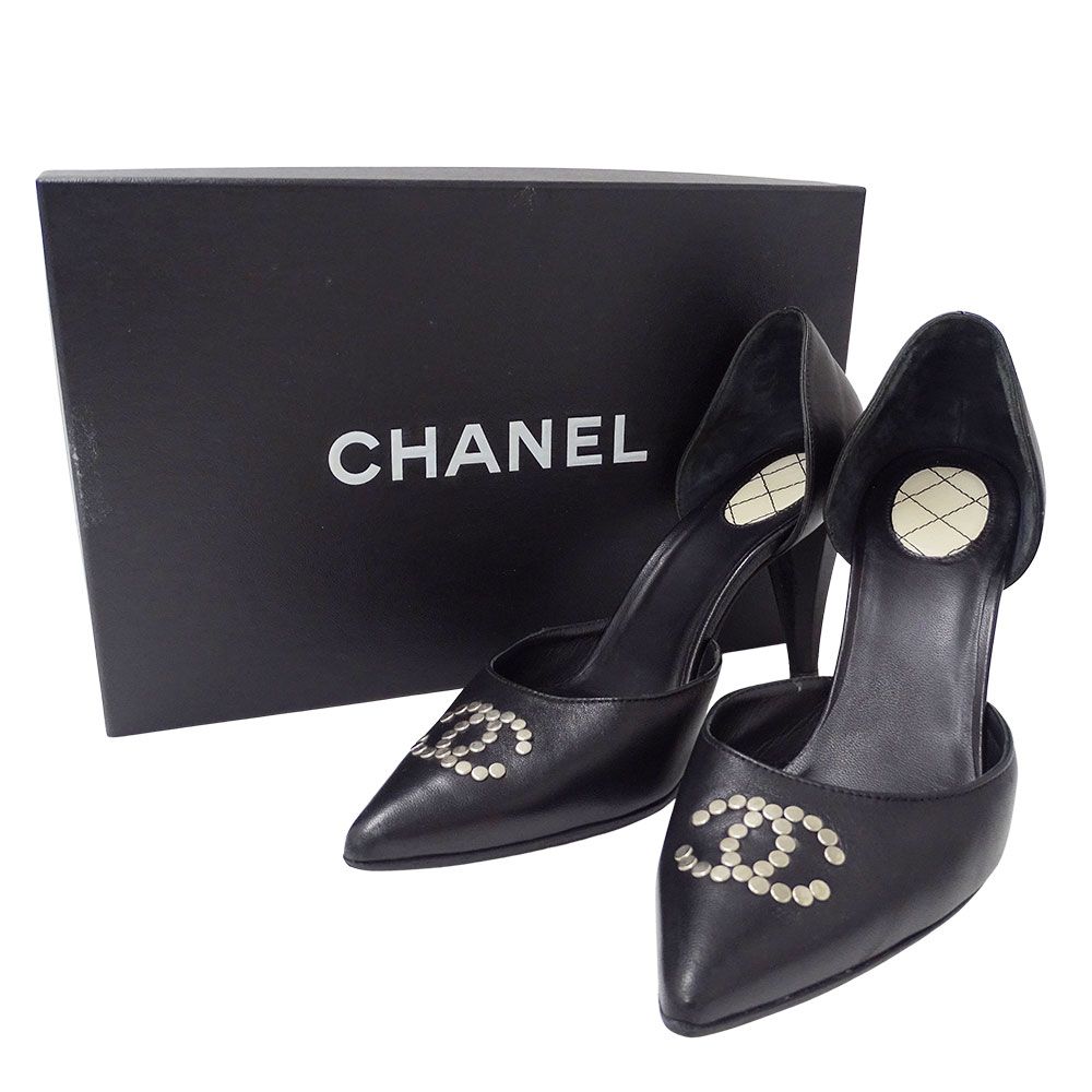 シャネル CHANEL パンプス レディース ブランド レザー ブラック シャネル CHANEL パンプス レディース ブランド レザー ブラック