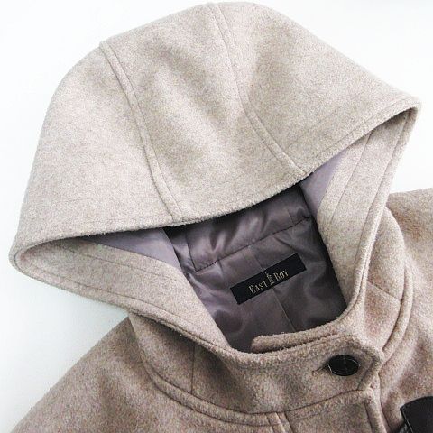 EAST BOY ダッフルコート ベージュ フード付き イーストボーイ EAST BOY ダッフルコート アウター 長袖 ショート丈 F