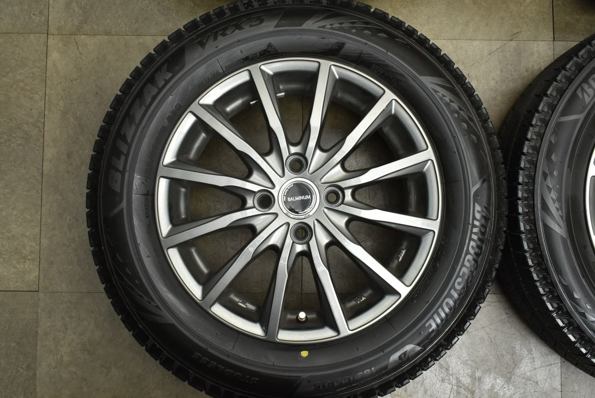 バリ溝 美品】バルミナ 15in 5.5J +50 PCD100 ブリヂストン ブリザック