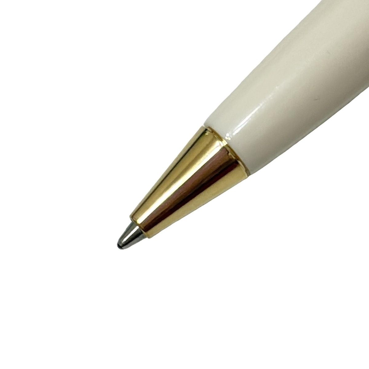 美品 グッチ GUCCI ボールペン GG ホワイト ゴールド キャップ式 文具 GUCCI(グッチ) ボールペン美品 - 白×ゴールド GG柄/インクあり(黒