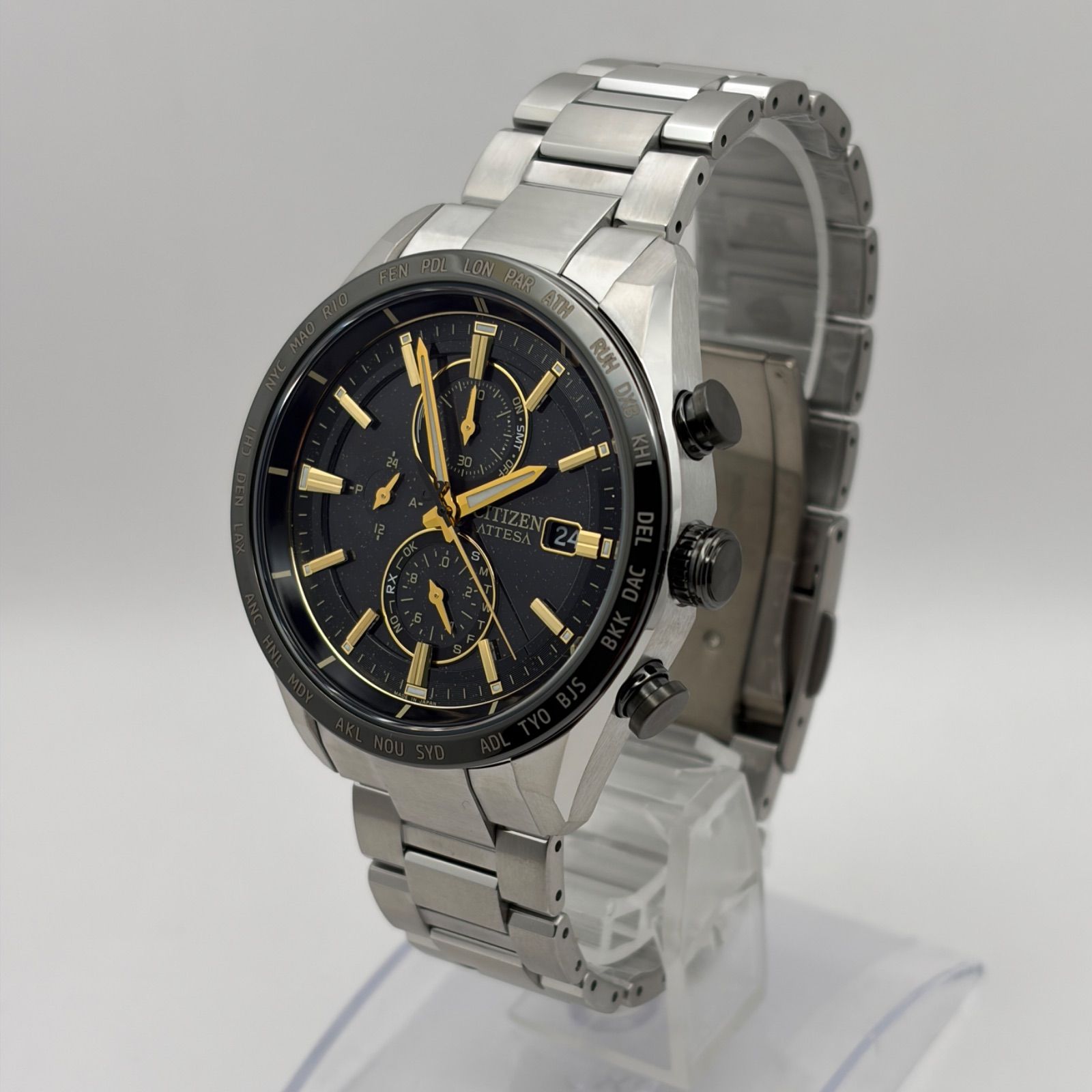 CITIZEN アテッサ エコドライブ 電波ソーラー チタン 稼動品 電池交換不要】シチズン アテッサ ソーラー 腕時計 CITIZEN ATTESA