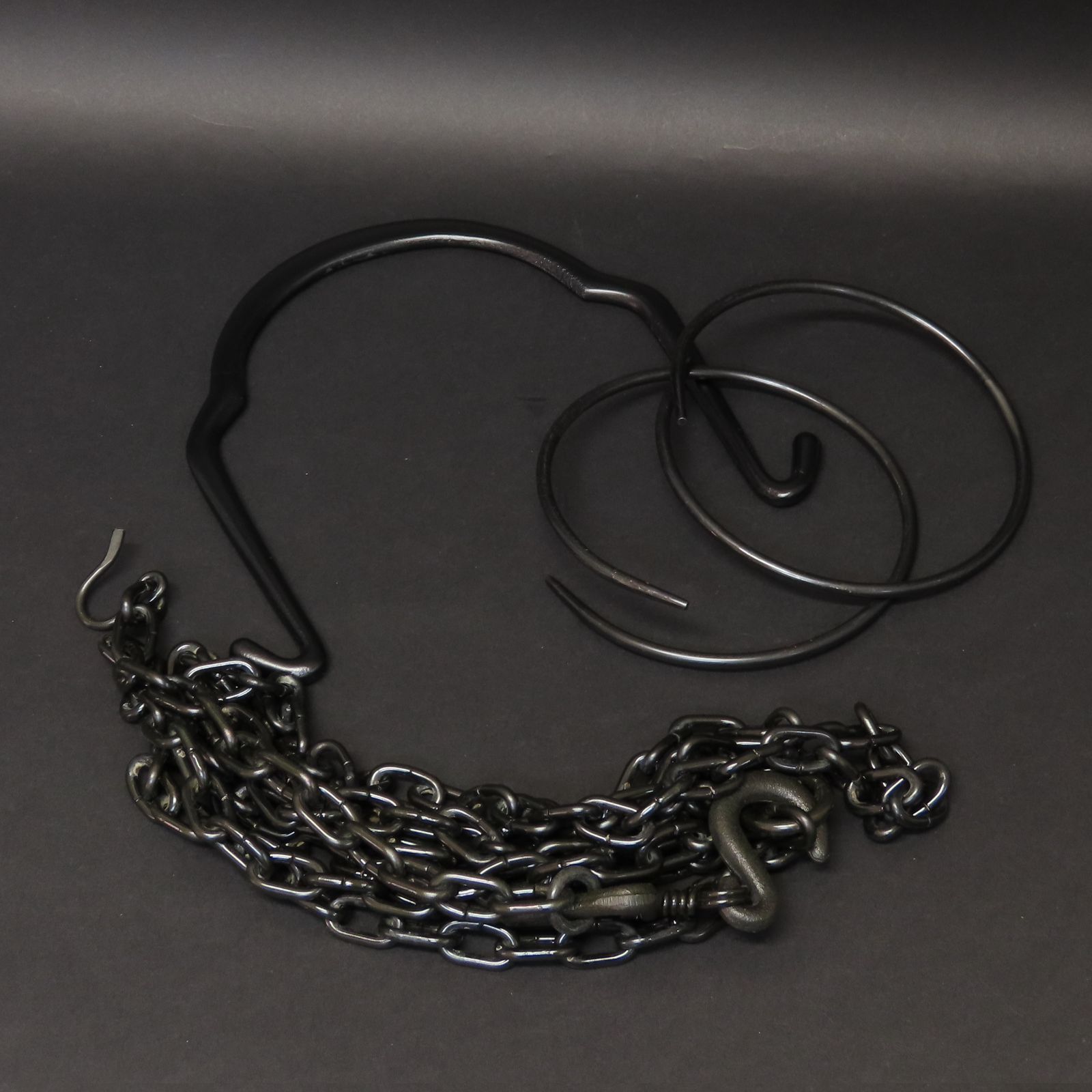 02s83 美品 木村清五郎 真作保証 釻鎖弦道具 釣釜道具 釜鎖 釣手 釜鐶