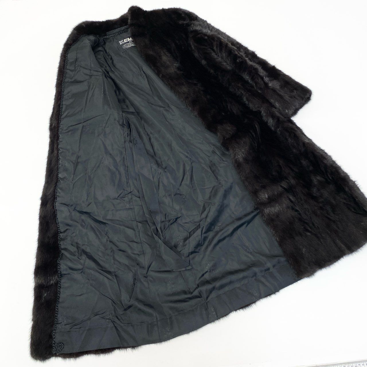 21a24 EMBA エンバ 希少デザイン ダークミンク 丈110cm 超ロングコート