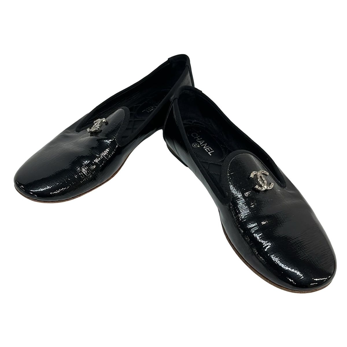 シャネル CHANEL ココマーク レザー フラットパンプス 36 1/2 黒 CHANEL（シャネル） （新品・未使用品）】シャネル バレリーナ ココ