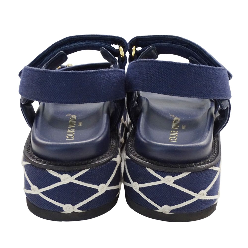 LOUIS VUITTON ネイビー サンダル ルイ・ヴィトン LOUIS VUITTON サンダル レディース ブランド LVサン