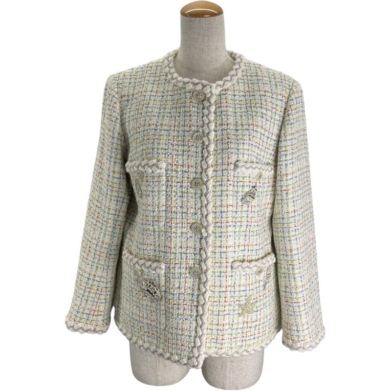 シャネル CHANEL ビジュー装飾ツイードジャケット P78813 マルチカラー