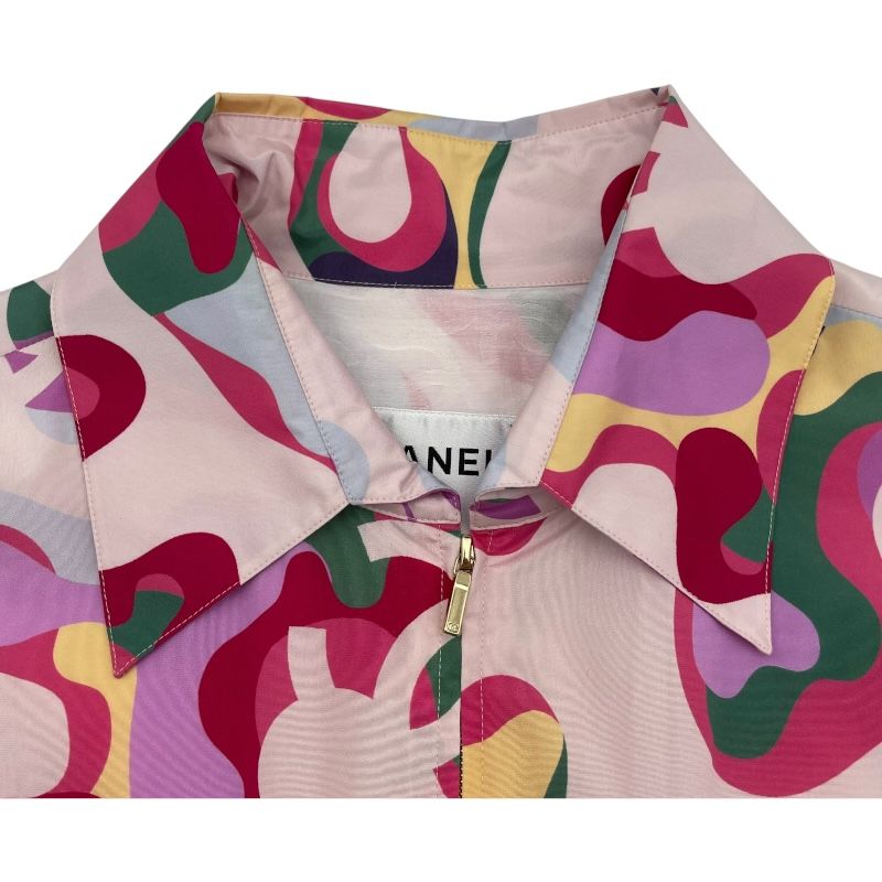 シャネル CHANEL 総柄シルクコート P70193 マルチカラー シルク  