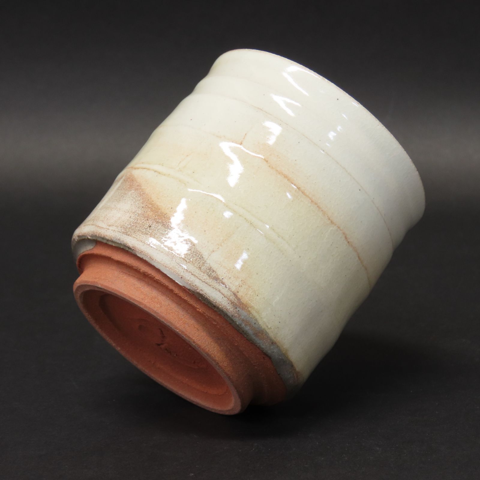 02s85 美品 六兵衛窯 真作保証 灰釉火入 京焼 在銘 共箱/茶道具 香道具