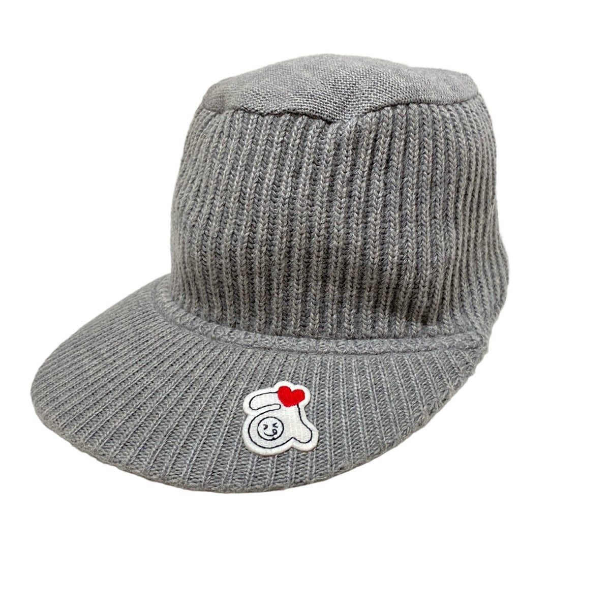 archivio(アルチビオ) キャップ美品 - グレー×白×レッド ハート ウール