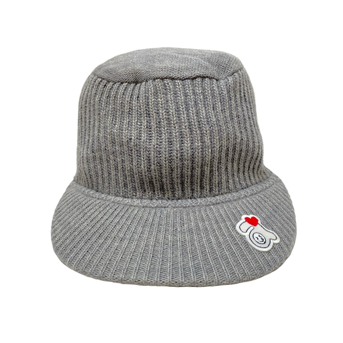 archivio(アルチビオ) キャップ美品 - グレー×白×レッド ハート ウール