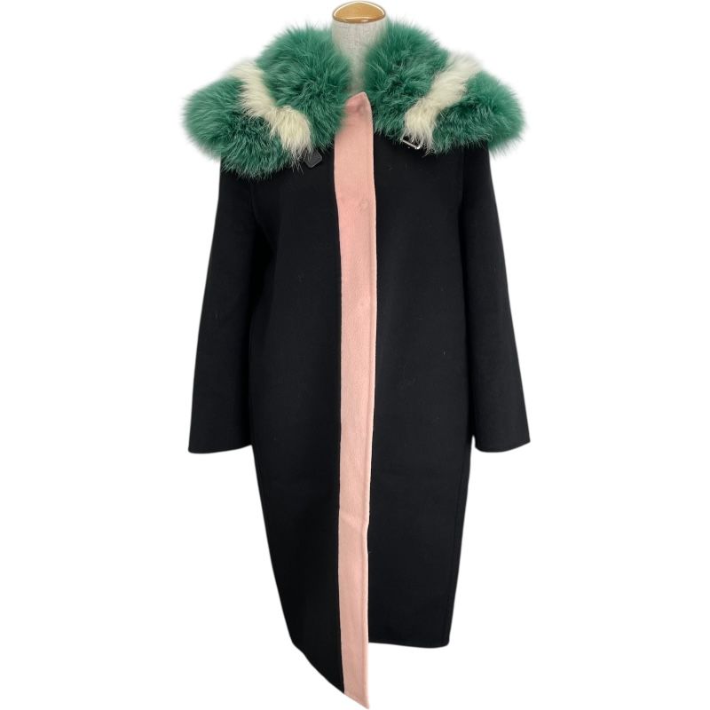 フェンディ FENDI フォックスファーバイカラーロングコート FF8017