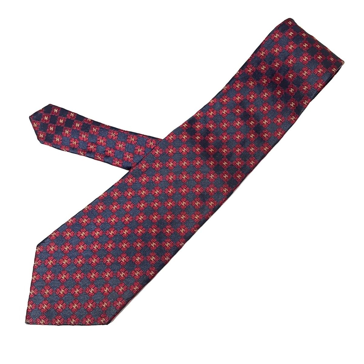 CHANEL(シャネル) ネクタイ メンズ - ダークネイビー×ボルドー ココ