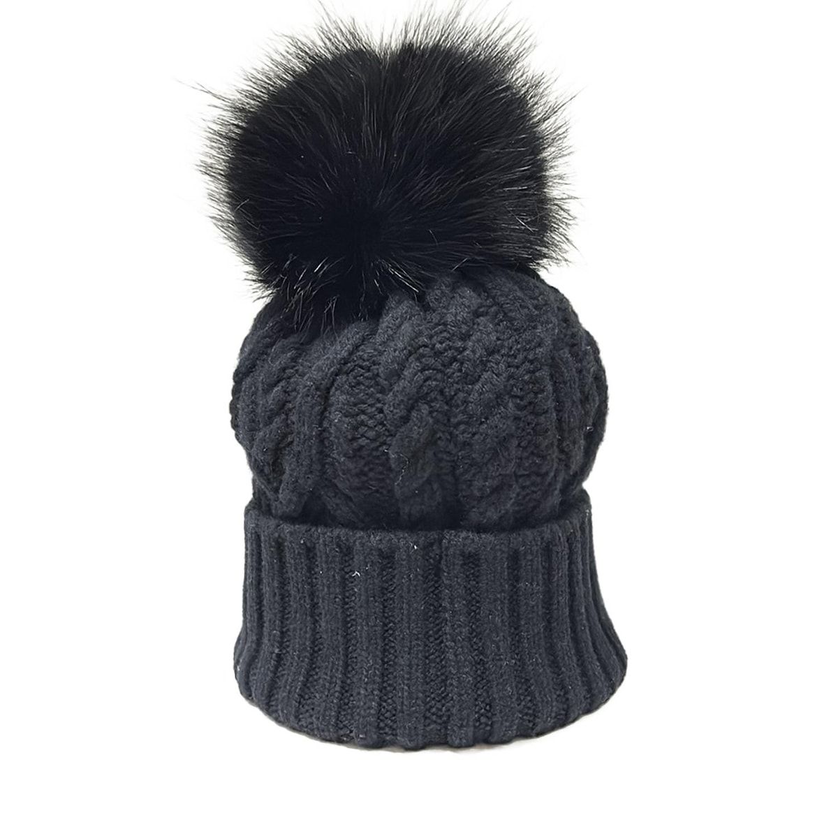 モンクレール 黒 ニット帽 【訳あり破格】メルカリ最安値設定 美品】 MONCLER モンクレール ニット帽 ビーニー ブラックラバー