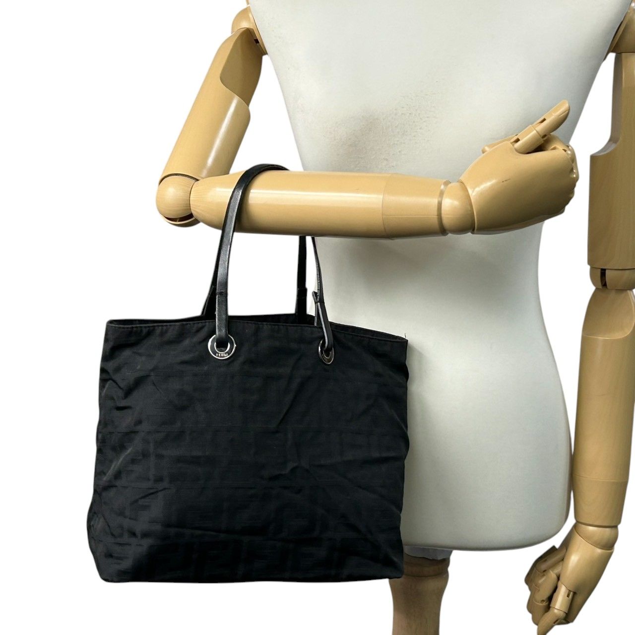 良品】フェンディ FENDI ズッカ柄 ハンドバッグ ミニトート ナイロン