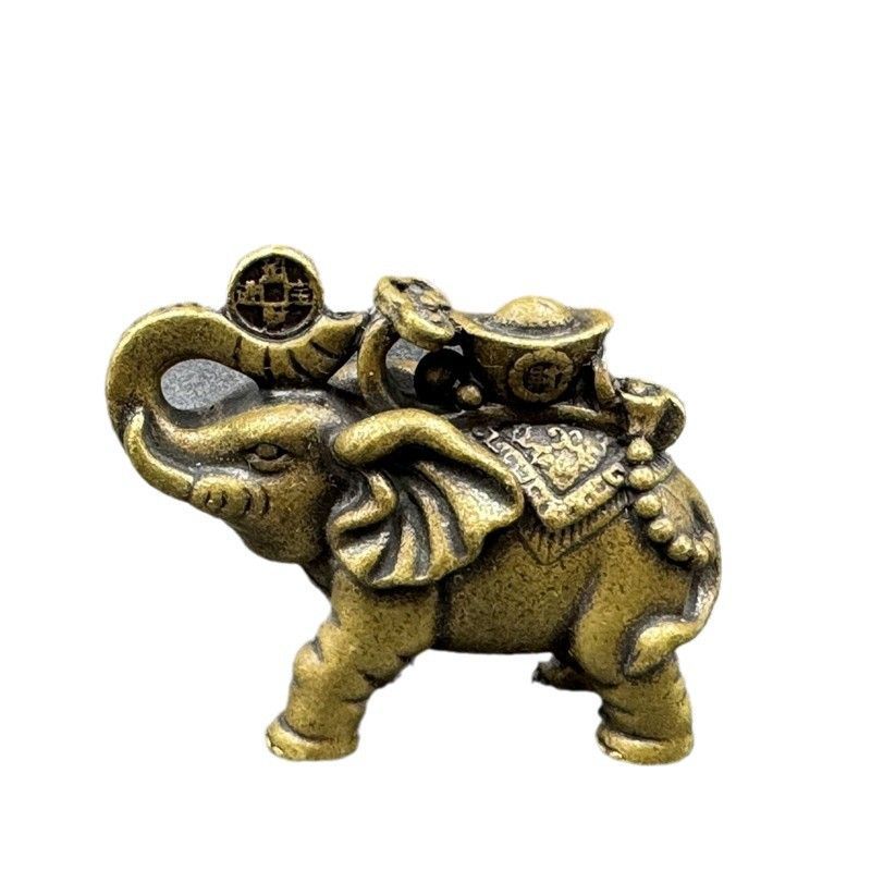 新品未使用 元宝如意 象 象 福象 ミニ 可愛い象 古面装飾 工芸品
