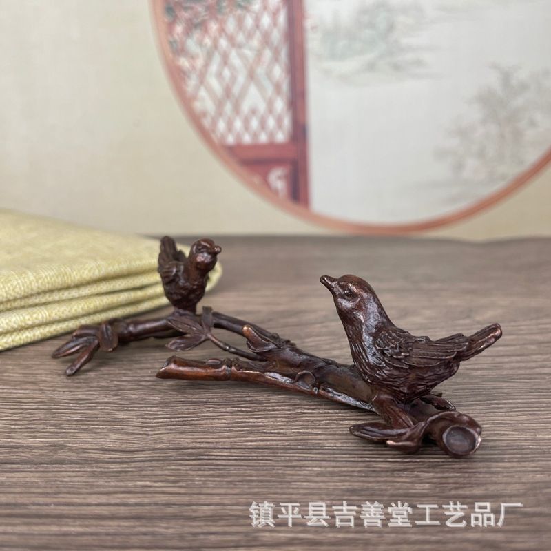 新品未使用 - 古枝上喜 中式茶台 置物 喜上眉梢 文房架 居家面玄関置物