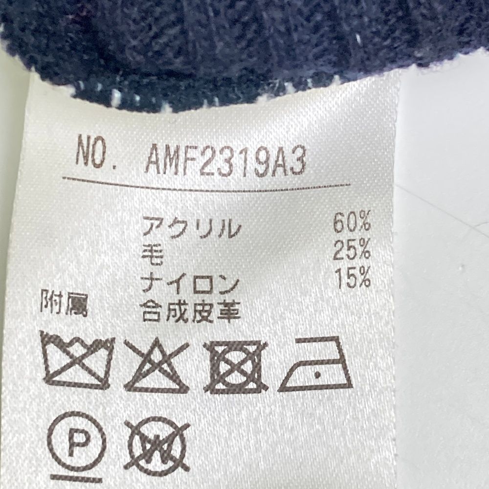 サイズ：M AND PER SE アンパスィ ウール混 ニットセーター ネイビー系