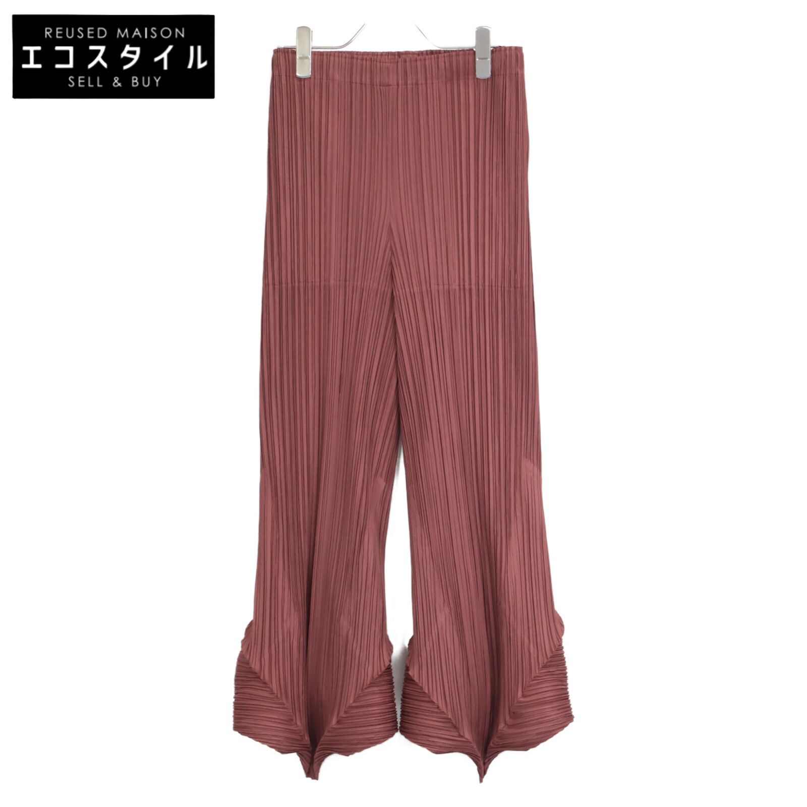 PLEATS PLEASE プリーツプリーズ ﾌﾞﾗｳﾝ ﾎﾟﾘｴｽﾃﾙ 立体ﾌﾟﾘｰﾂｲｰｼﾞｰｽﾄﾚｰﾄ