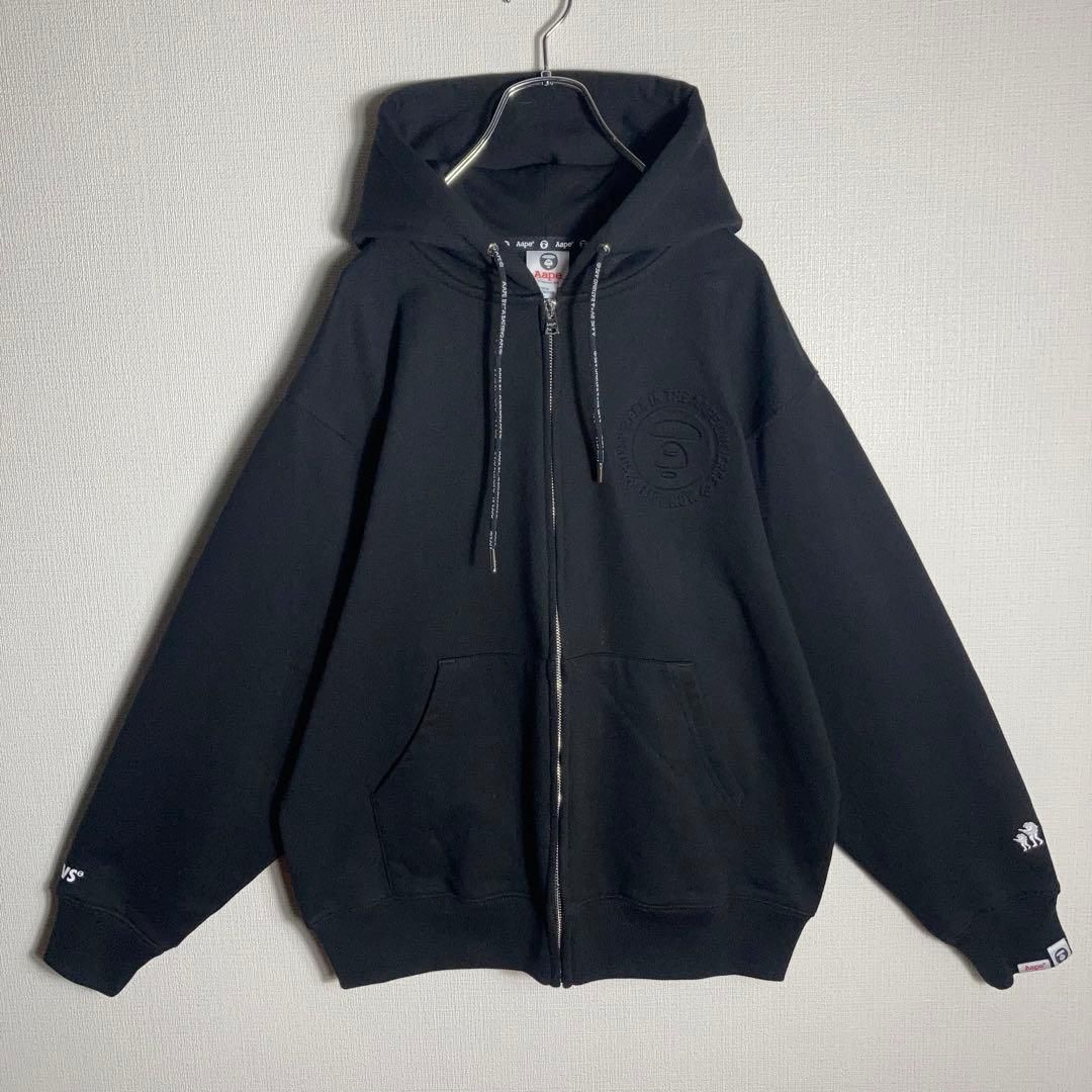 A Bathing Ape フルジップパーカー ビッグロゴ 黒 M - メルカリ