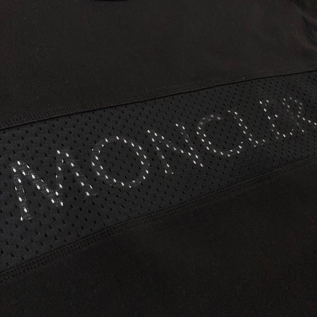 MONCLER モンクレール ロンT メッシュ切替 ロゴワッペン 黒 M - メルカリ