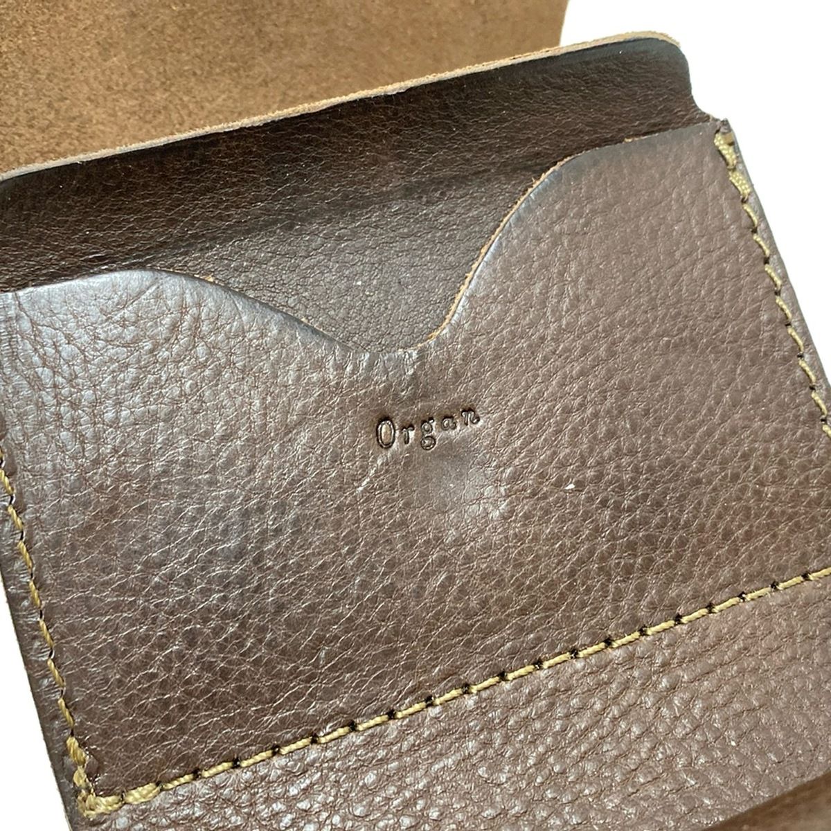 organ(オルガン) 3つ折り財布 - ダークブラウン レザー - メルカリ