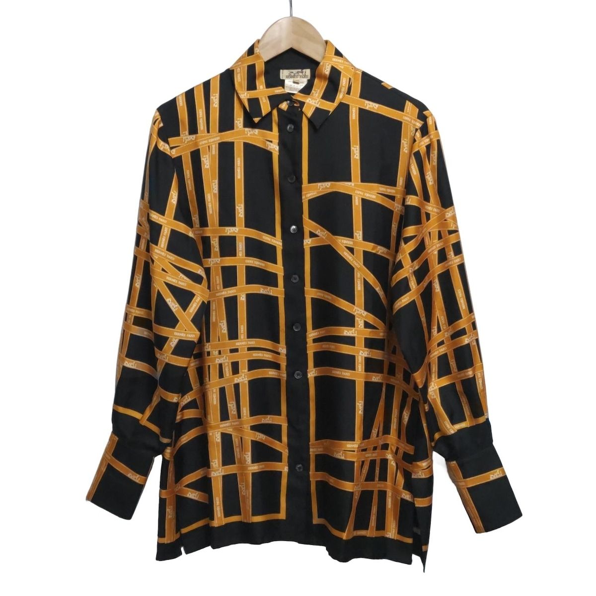 HERMES(エルメス) 長袖シャツブラウス サイズ40 M レディース - 黒