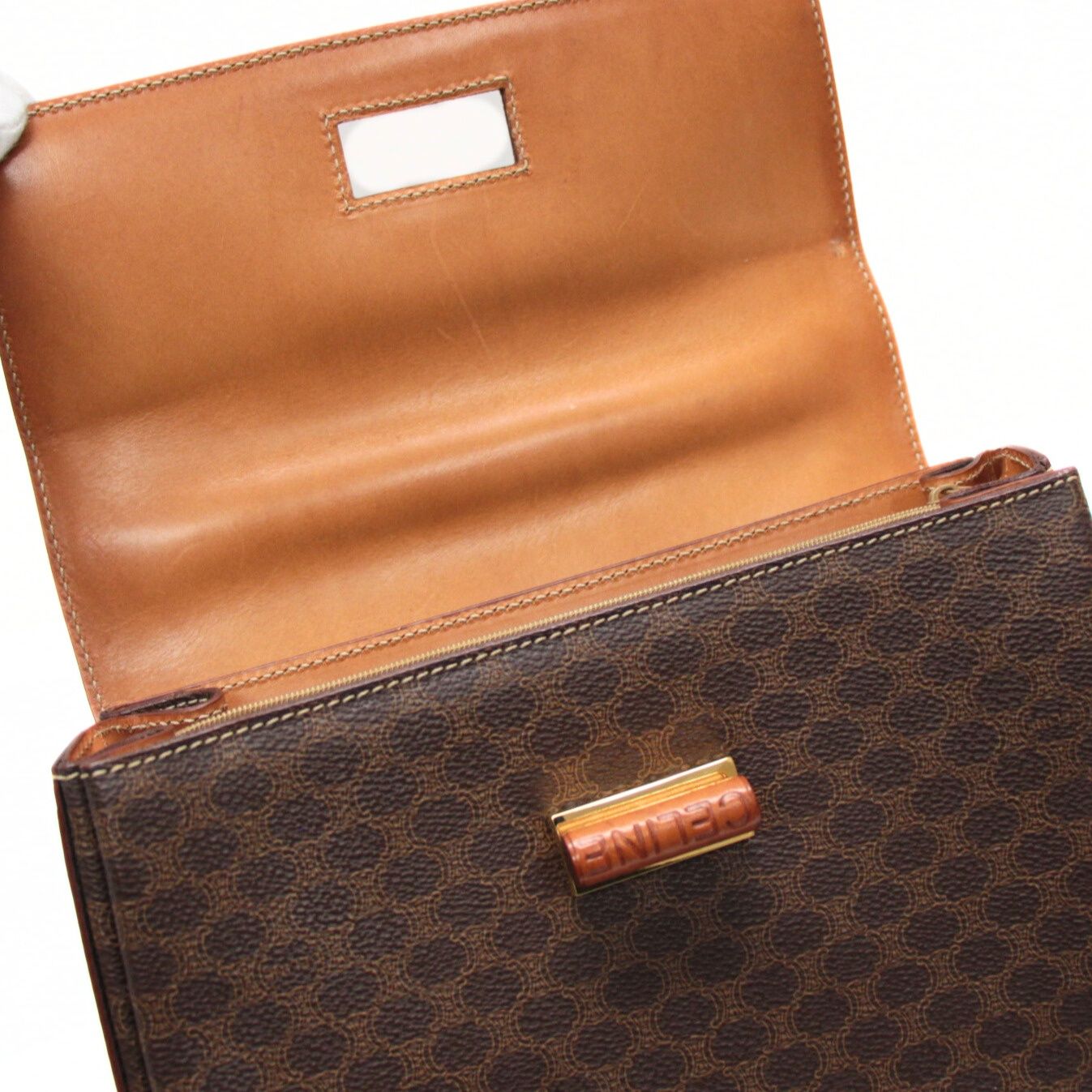 セリーヌ CELINE マカダム ターンロック 2WAYバッグ PVC×レザー