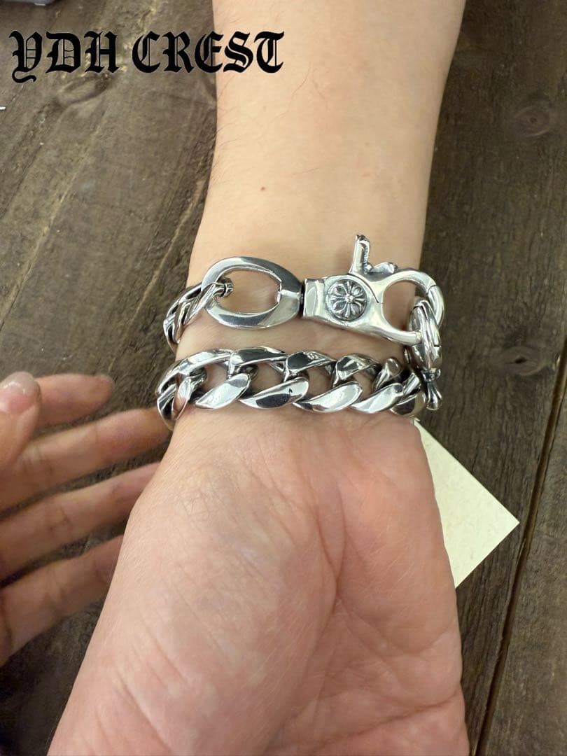 ☆ZKWCN40 ウォレットチェーン 重厚クロスチームチェーン40cm 刻印有り