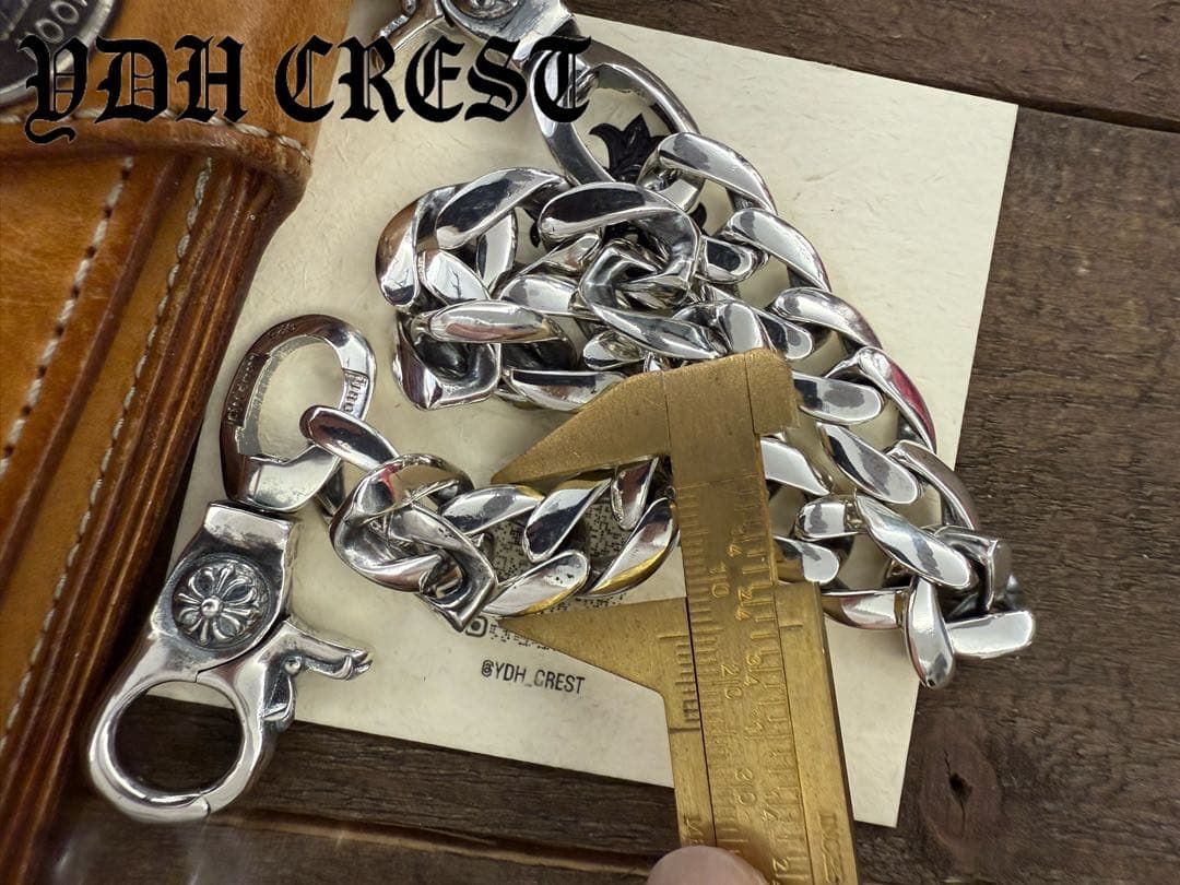 ☆ZKWCN40 ウォレットチェーン 重厚クロスチームチェーン40cm 刻印有り