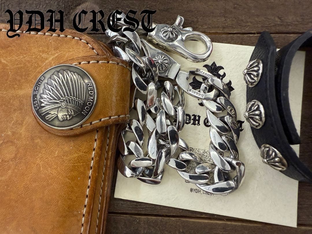 ☆ZKWCN40 ウォレットチェーン 重厚クロスチームチェーン40cm 刻印有り