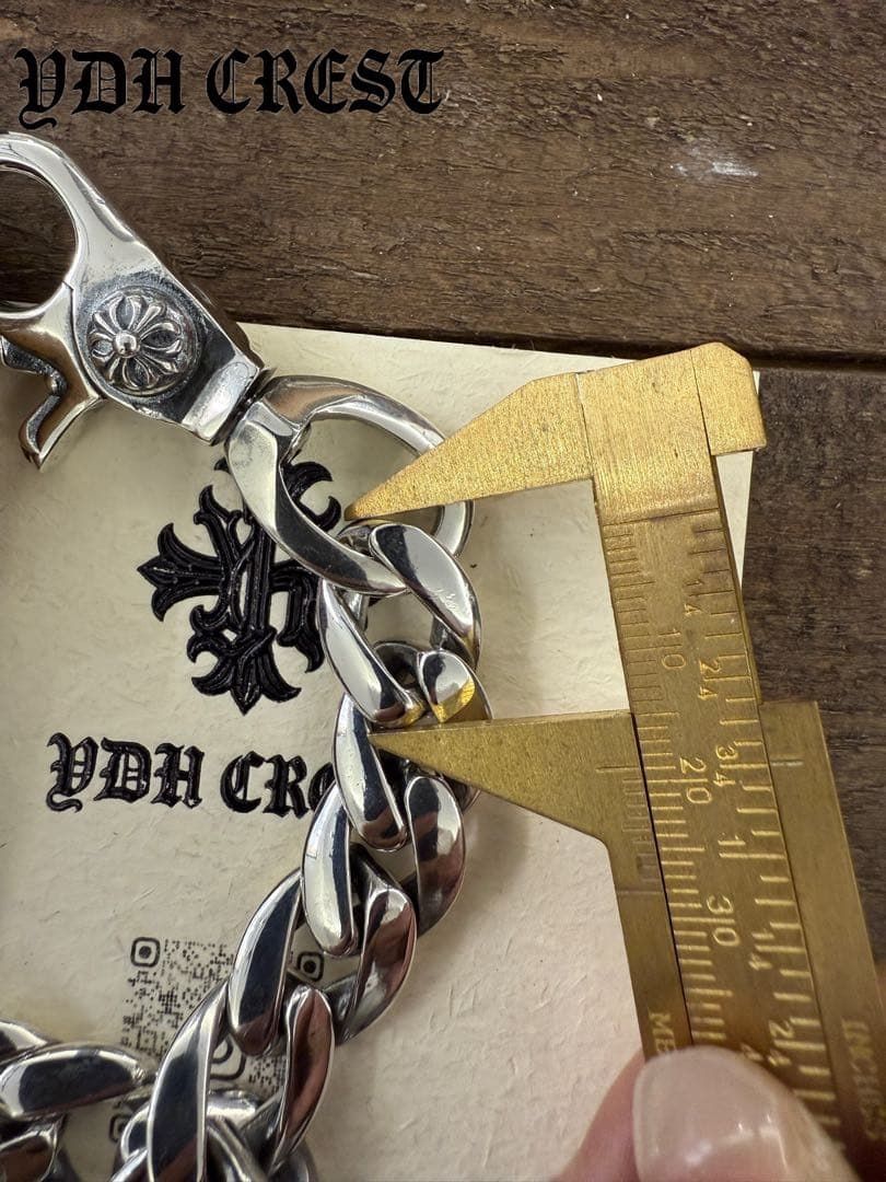 ☆ZKWCN40 ウォレットチェーン 重厚クロスチームチェーン40cm 刻印有り