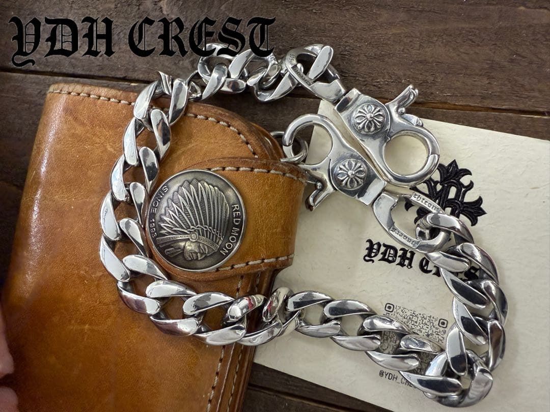 ☆ZKWCN40 ウォレットチェーン 重厚クロスチームチェーン40cm 刻印有り