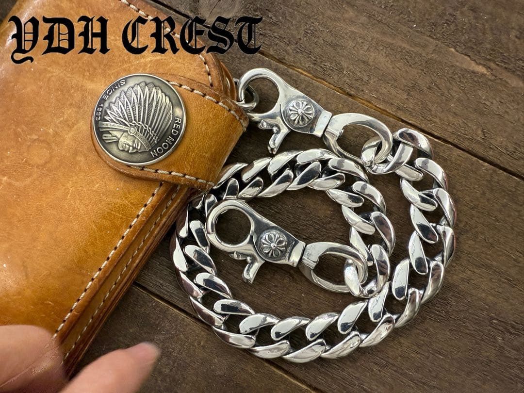 ★ZKWCN40　ウォレットチェーン　重厚クロスチームチェーン40cm　刻印有り ☆ZKWCN40 ウォレットチェーン 重厚クロスチームチェーン40cm 刻印有り