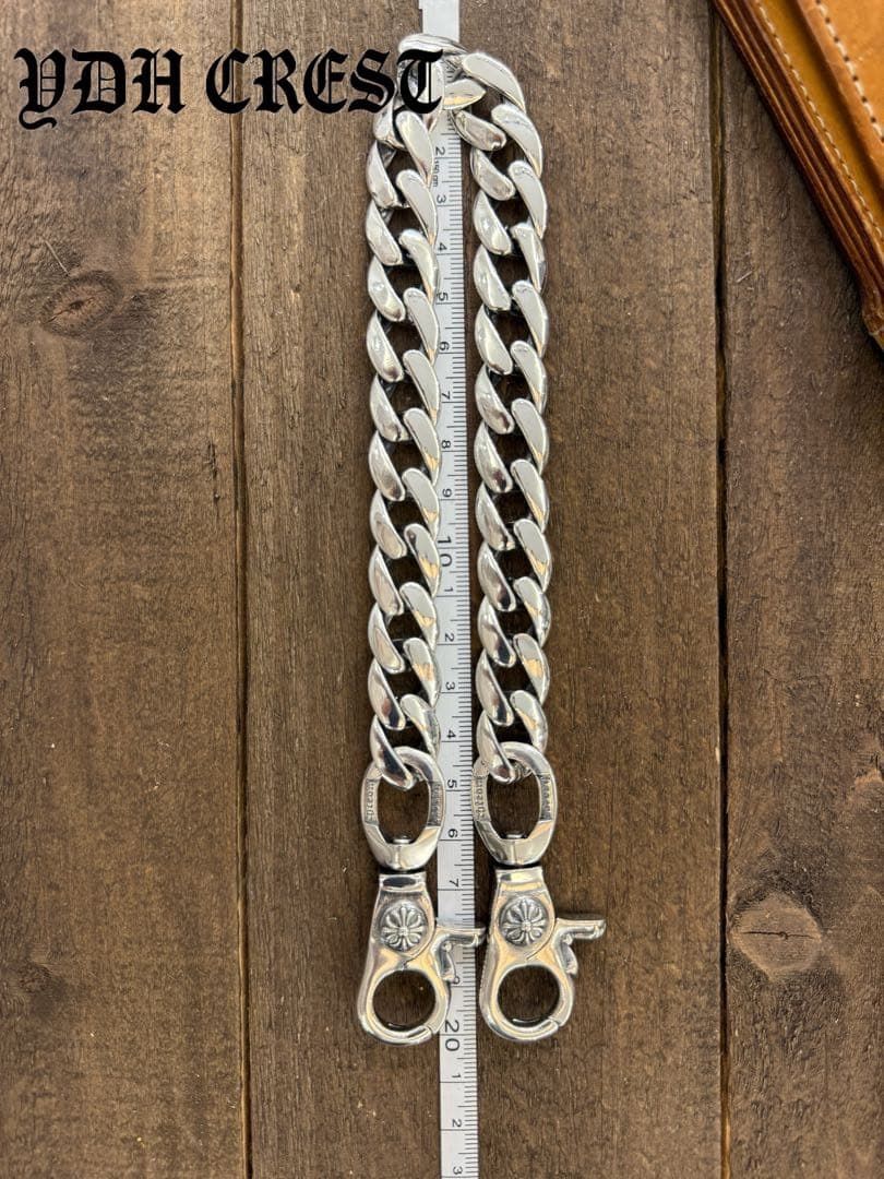 ☆ZKWCN40 ウォレットチェーン 重厚クロスチームチェーン40cm 刻印有り