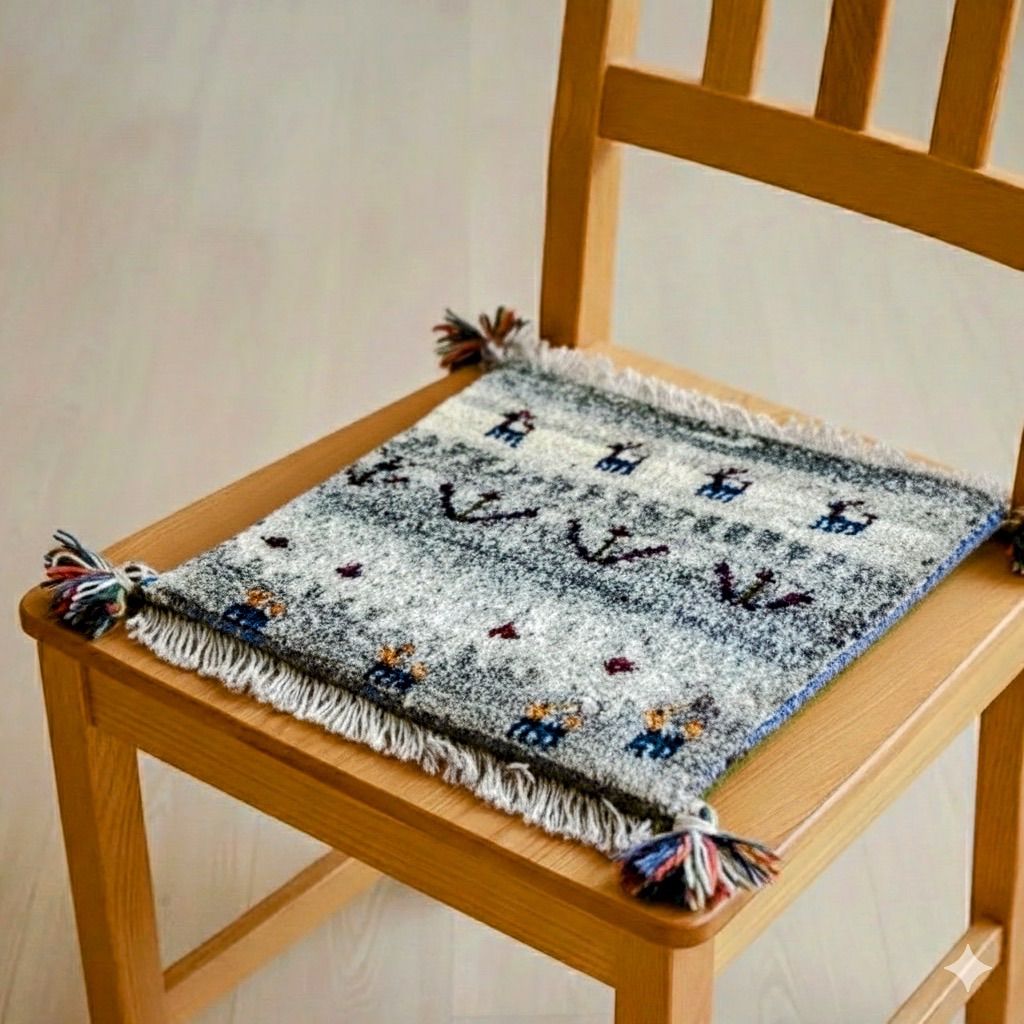 ギャッベ座布団 サイズ 39×40cm「椅子に、小さな物語を。」ギャッベ