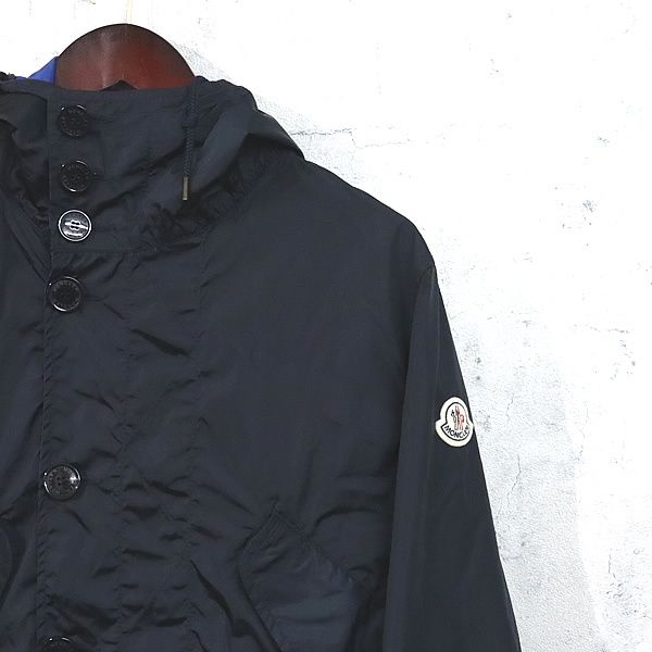 広尾店】モンクレール MONCLER リバーシブルジャケット ナイロン 黒×青