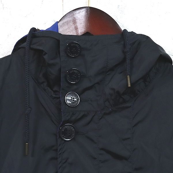 広尾店】モンクレール MONCLER リバーシブルジャケット ナイロン 黒×青