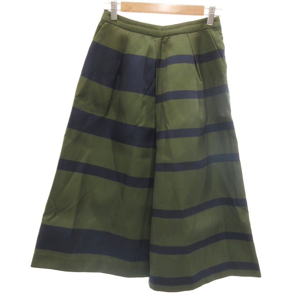 チェスティ Chesty ワイドパンツ ボーダー 1 S グリーン ネイビー  