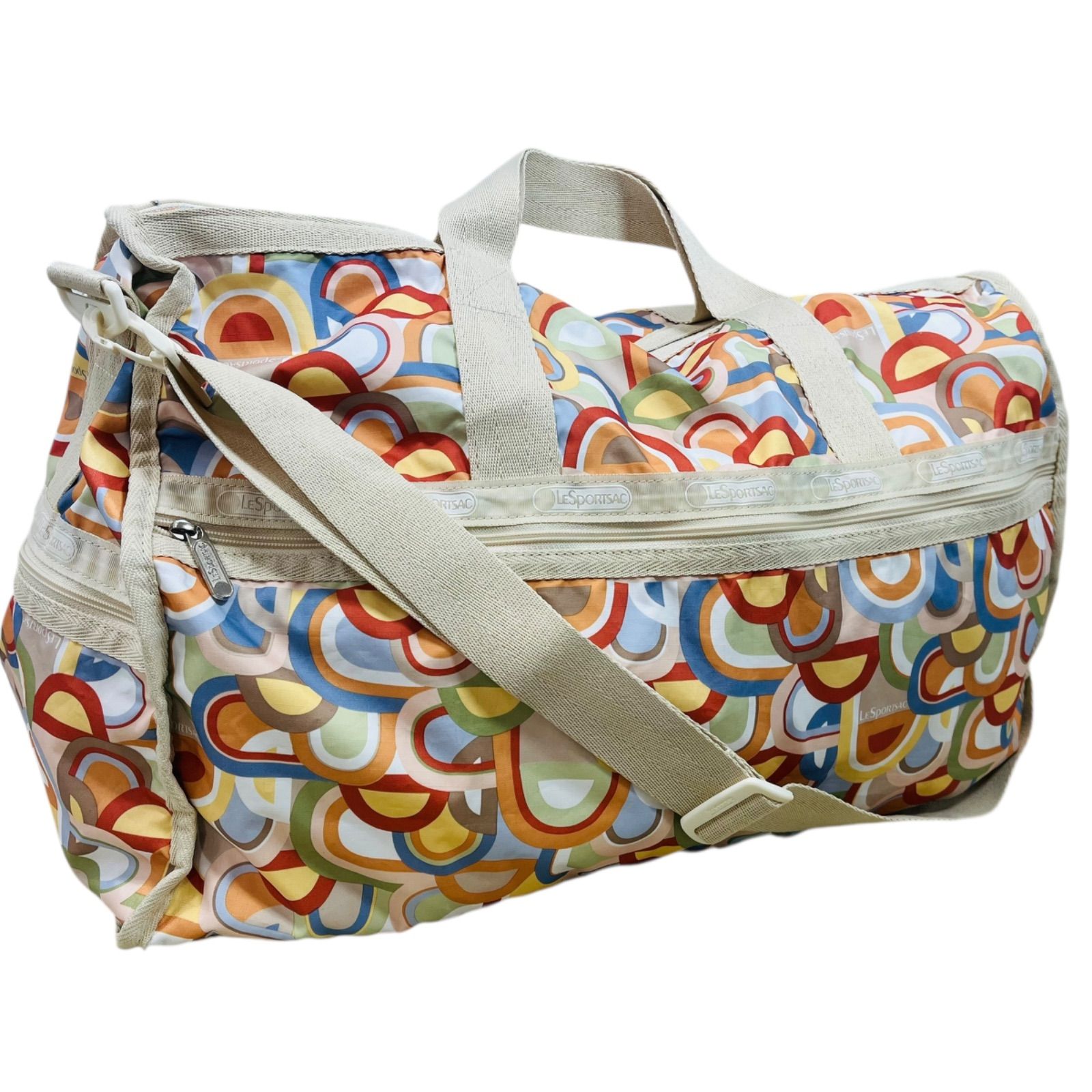 LeSportsac レスポートサック 大容量ボストンバッグ レトロ柄 マルチ 
