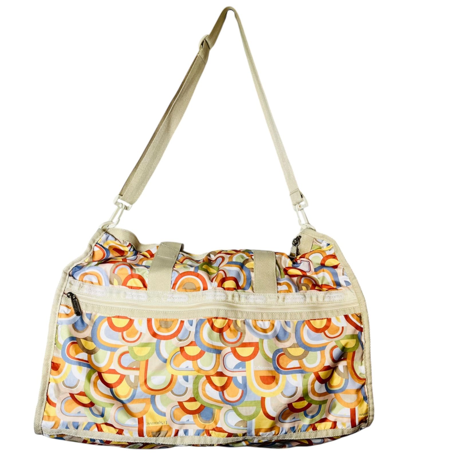 LeSportsac レスポートサック 大容量ボストンバッグ レトロ柄 マルチ