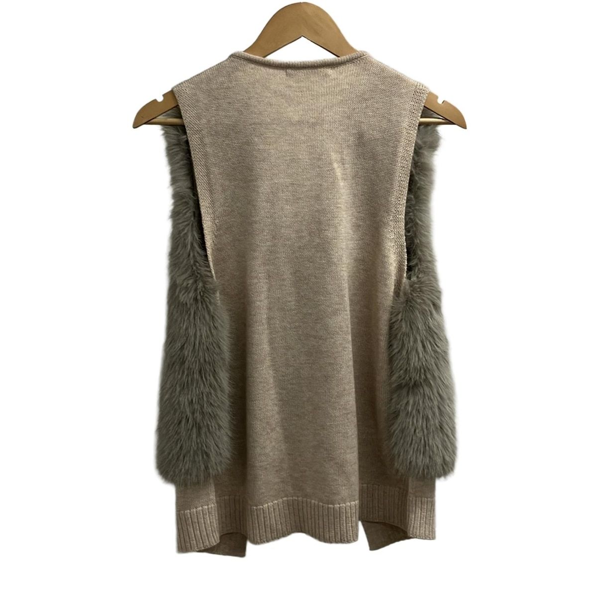 美品✨22AW ハウスオブロータス ボアオーバーサイズジレ ベスト ベージュ M ボアオーバーサイズジレ ｜ハウス オブ ロータス＜HOUSE OF LOTUS