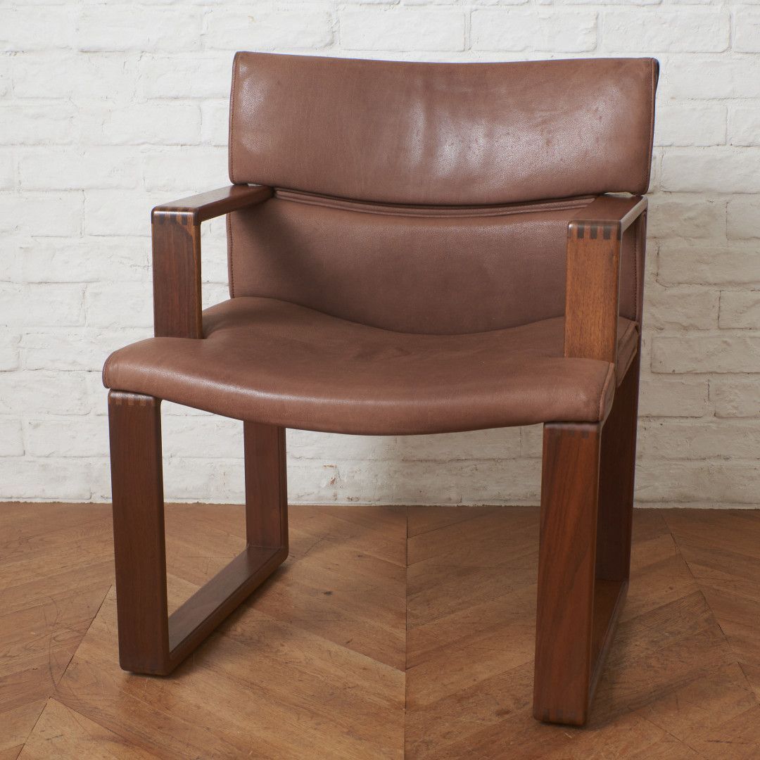 カンディハウス BOLS アームチェア ダイニングチェア 総革