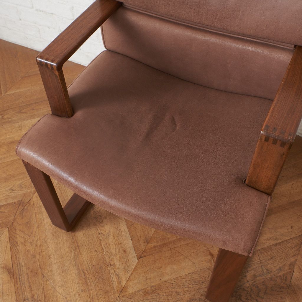 カンディハウス BOLS アームチェア ダイニングチェア 総革