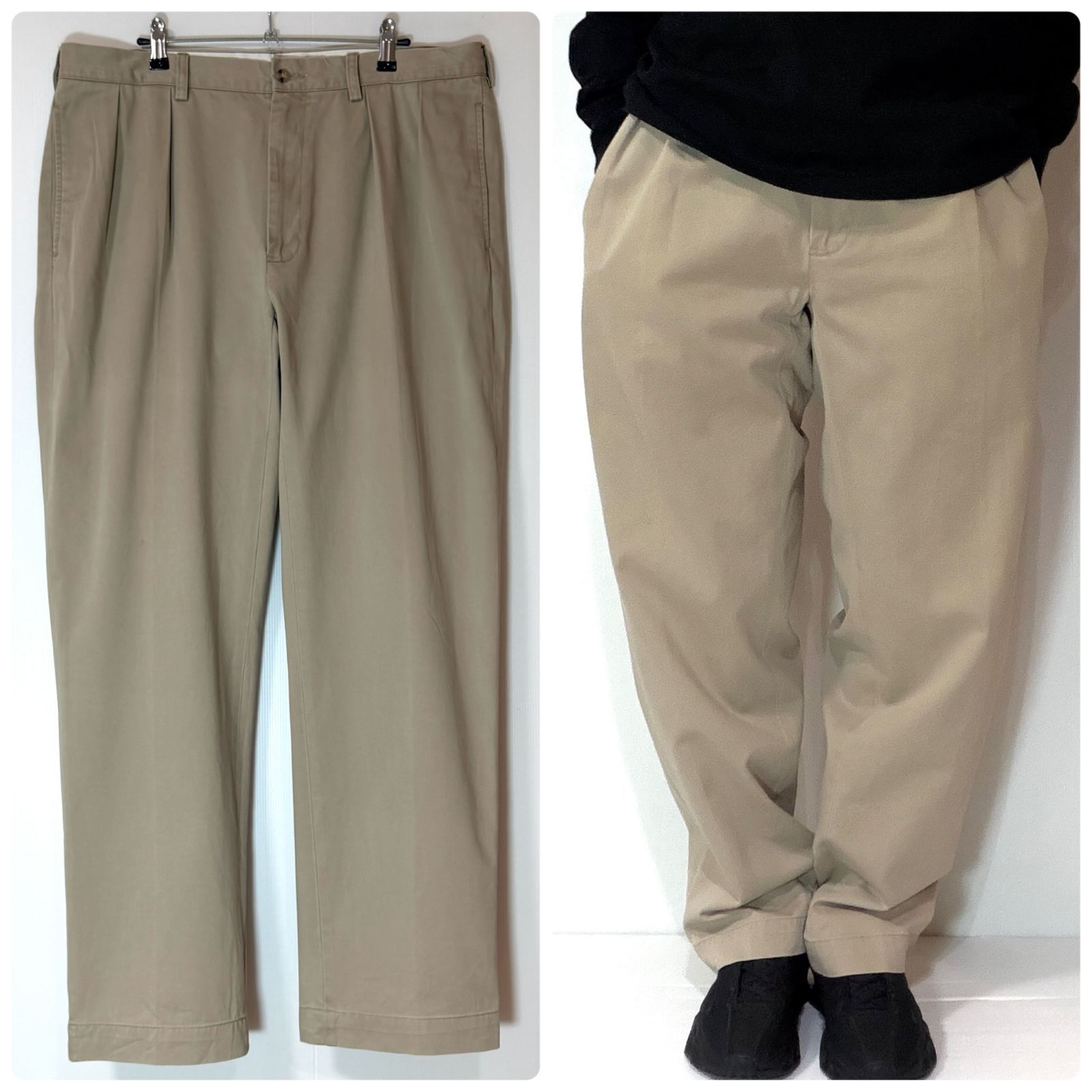 美品 Polo Ralph Lauren ポロラルフローレン ツータック チノパン