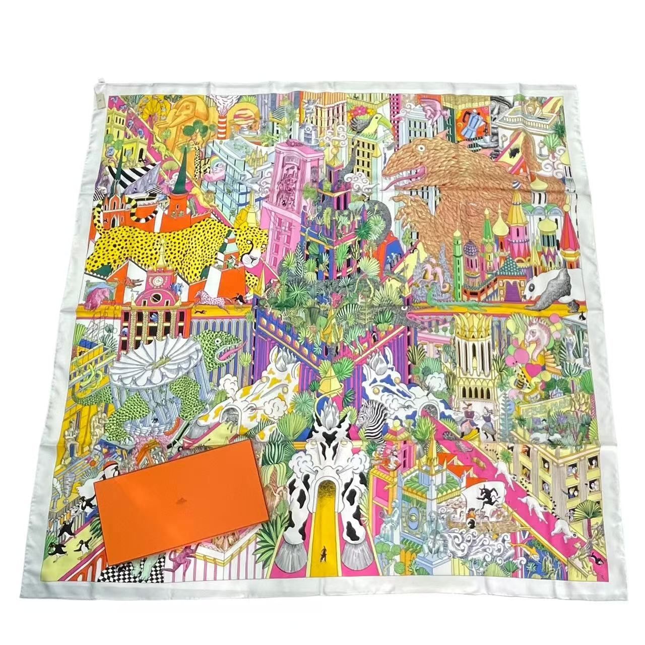 未使用品 HERMES エルメス スカーフ シルク 大判 カレ140 Animapolis 